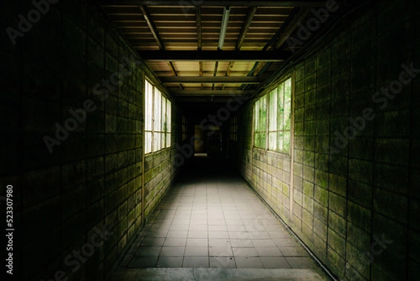 Obraz 窓から光が差す通路
