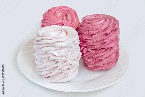 Obraz Marshmallow on a white plate