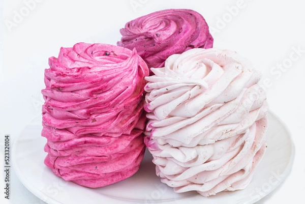 Obraz Marshmallow on a white plate