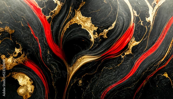 Fototapeta Swirls of marble or the ripples of agate. Liquid marble texture. Fluid art. abstract waves skin wall luxurious art ideas.