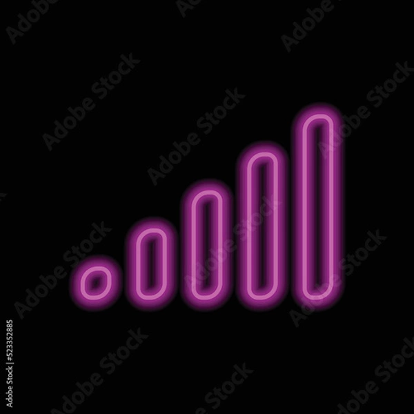 Fototapeta Volume levels logo simple icon vector. Flat design. Purple neon on black background.ai