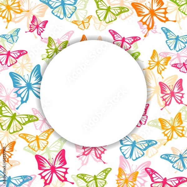 Obraz Vector Background with Colorful Butterflies