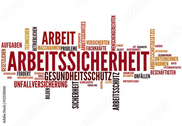 Obraz Arbeitssicherheit (Tagcloud)