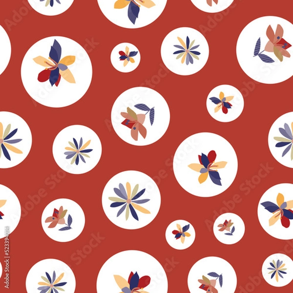 Fototapeta Flower Circle Seamless Pattern