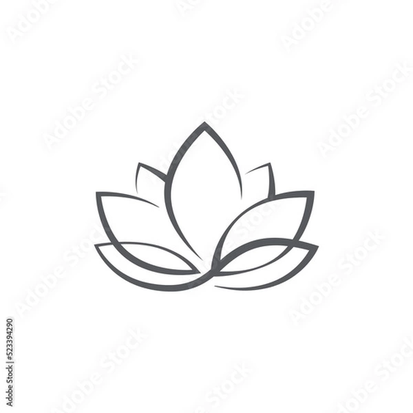 Fototapeta linear lotus logo templates. Vector floral linear lotus logo. Design lotus flower outline. Vector illustration. Lotus icon.