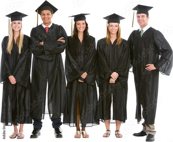 Fototapeta Graduation: Recent Graduates in a Row