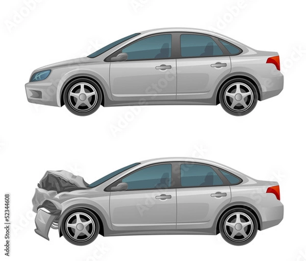 Fototapeta Smashed car