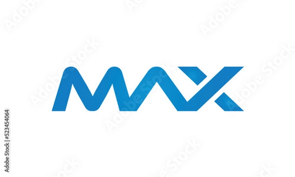 Obraz MAX letters linked logo design, Letter to letter connection monogram concepts vector alphabet