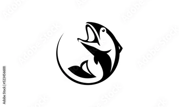 Obraz circular fish logo vector design symbol illustration sign icon design idea