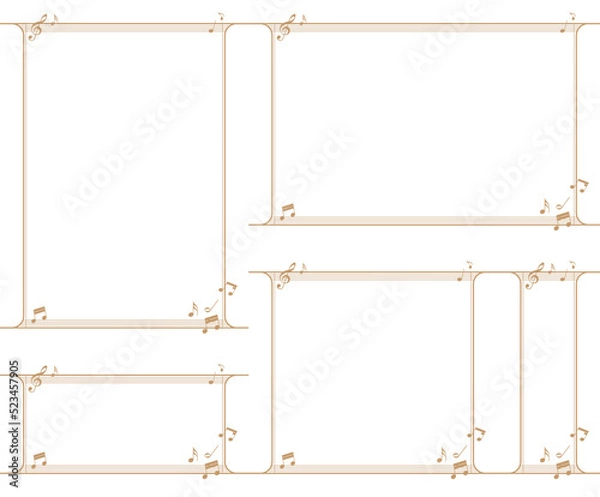 Obraz Music-themed decorative frame.Decorative frame.A frame that gave a change in size to the same design.Good frame for a4 size paper.Background for certificate.