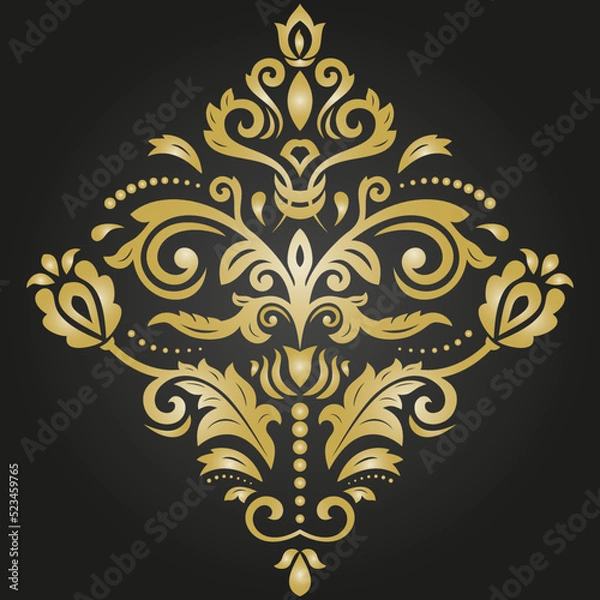 Obraz Orient vector classic black and golden pattern. Seamless abstract background with vintage elements. Orient pattern. Ornament for wallpapers and packaging