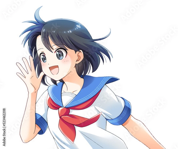 Obraz 笑顔で話しかける女子学生