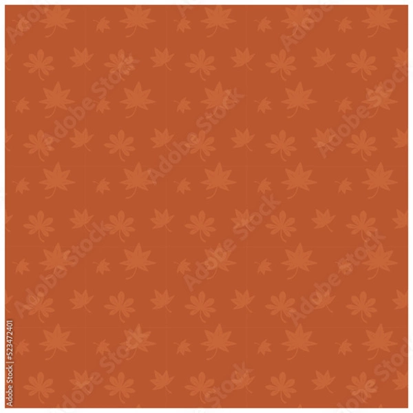 Fototapeta シンプルなもみじのシルエットのシームレスパターン　茶色