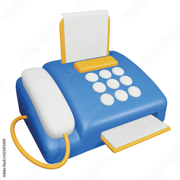 Fototapeta Fax message 3D rendering isometric icon.