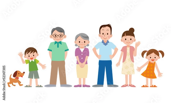 Fototapeta 家族　夏服