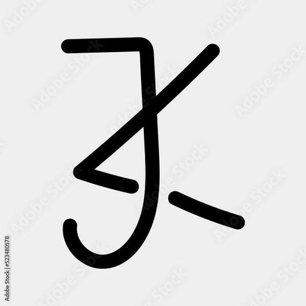 Fototapeta Letter JK simple logo vector creative design