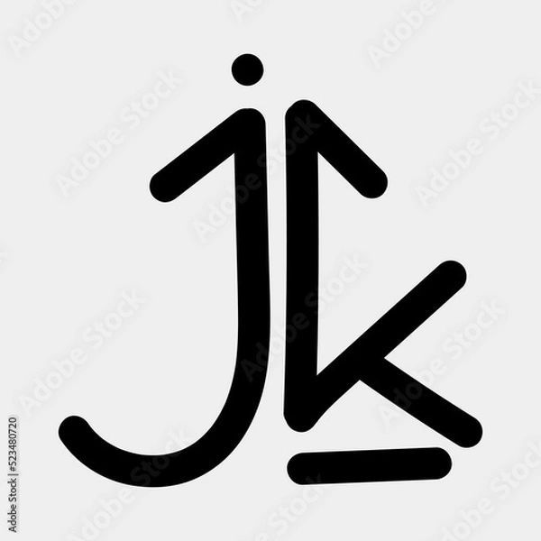 Fototapeta Letter JK simple logo vector creative design