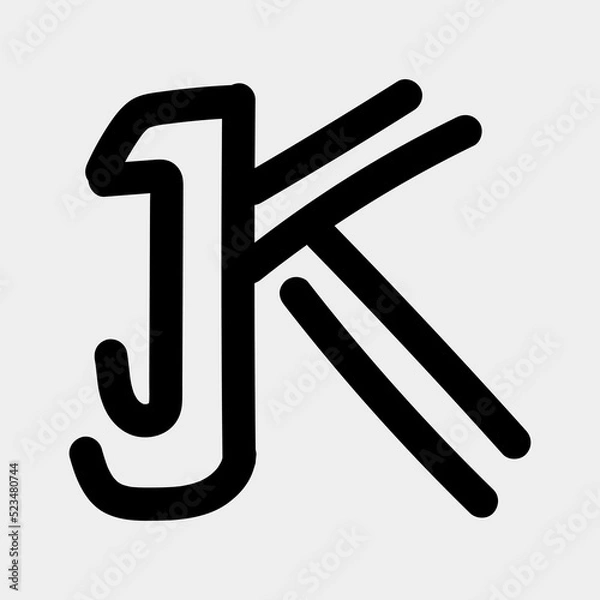 Fototapeta Letter JK simple logo vector creative design