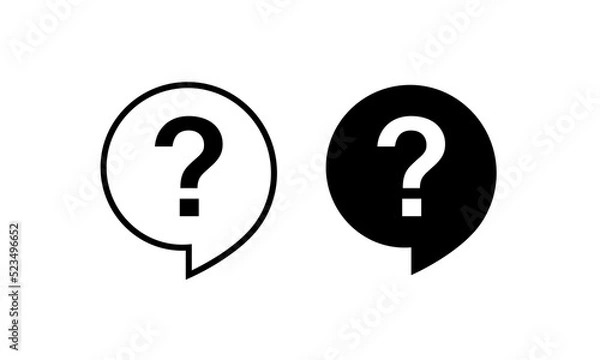 Fototapeta Question mark icon. Help symbol. FAQ sign illustration. Box chat. Design Element Vector, simple