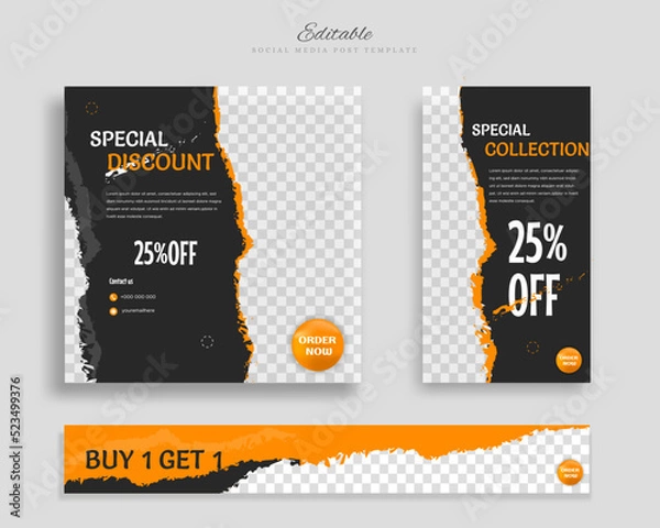 Obraz Business social media post template design vector
