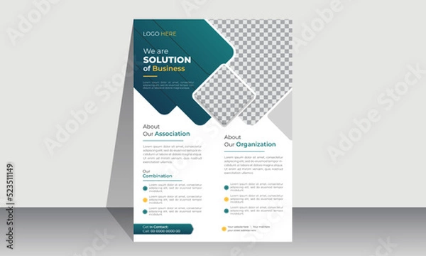Fototapeta Corporate modern Business flyer design template. Geometric shape business flyer design layout, business poster design and leaflets.