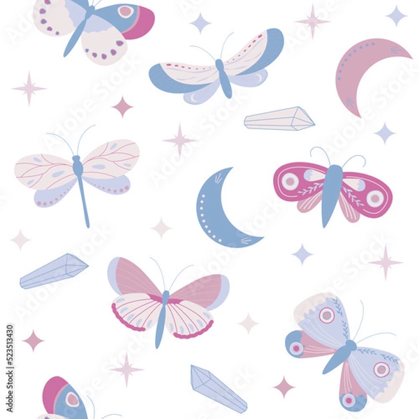 Fototapeta seamless pattern with butterflies