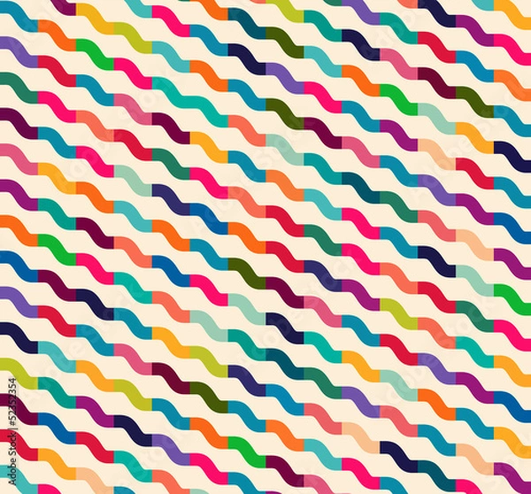 Fototapeta Seamless colorful waves for universal usage.