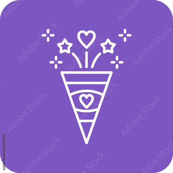 Obraz Celebration Multicolor Round Corner Line Inverted Icon