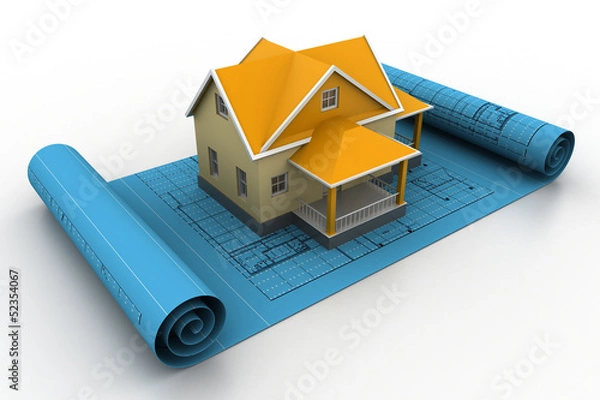 Obraz House model on a plan