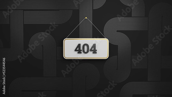 Obraz Oops, page not found - 404 on a dark minimalistic background. 3d rendering