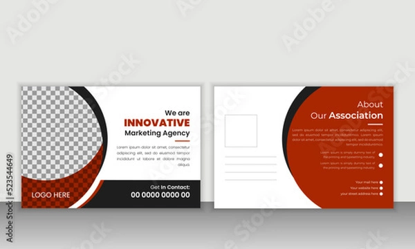 Obraz Creative modern post card layout design template