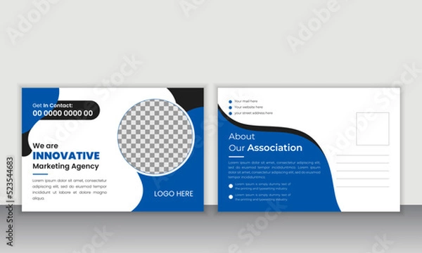 Obraz Creative modern post card layout design template