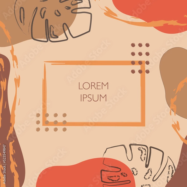 Obraz Trendy abstract poster, vector design template. Minimalistic elements, modern layout.