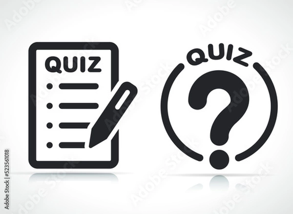 Obraz quiz icon black and white