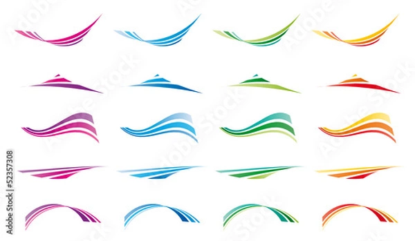 Obraz ondas 4 colores