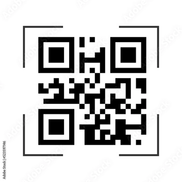 Fototapeta Vector QR code sample