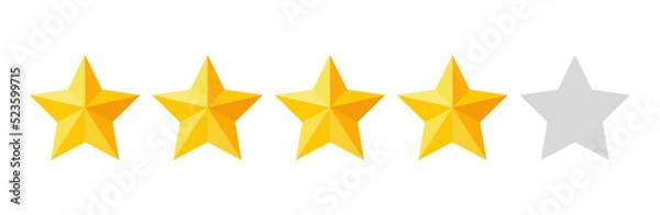 Fototapeta Four stars rating button