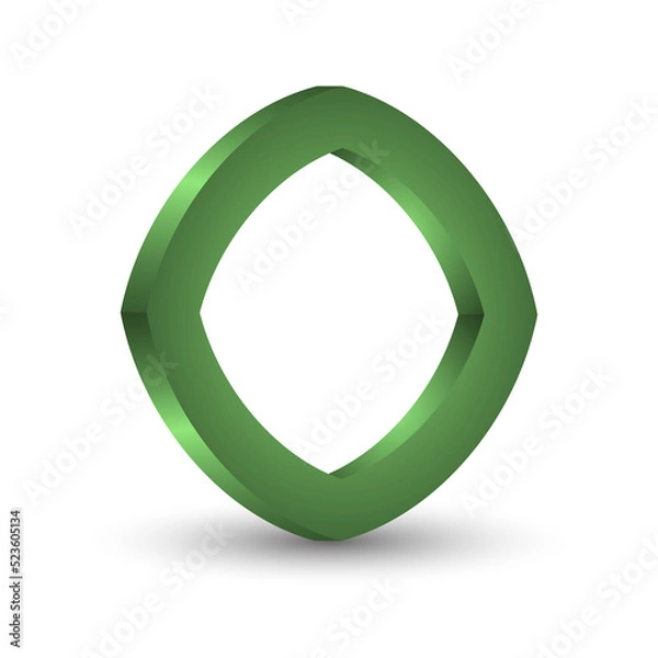 Obraz Abstract square 3d green logo