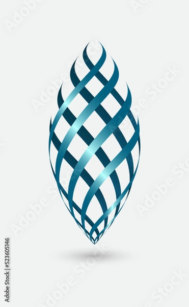 Obraz Logo abstract shape wave blue color