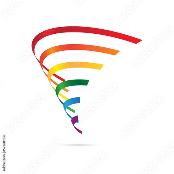 Obraz Technology logo icon three dimension design from half circles