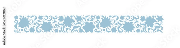Fototapeta Vector floral frame, vignette, border, card design template. Elements in Eastern style. Floral borders, flower illustration. Indian ornaments. Isolated ornament.