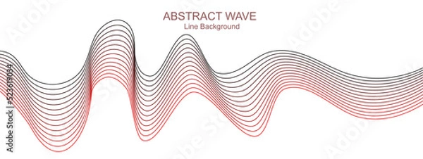 Fototapeta Abstract modern colorful wavy stylized line background .blending gradient colors It used for Web, Mobile Applications, Desktop background, Wallpaper, Business banner, poster. It make using blend tool.