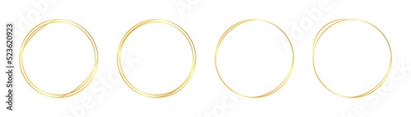 Fototapeta circle gold frame