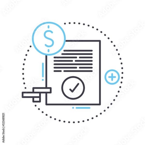 Obraz escrow account line icon, outline symbol, vector illustration, concept sign