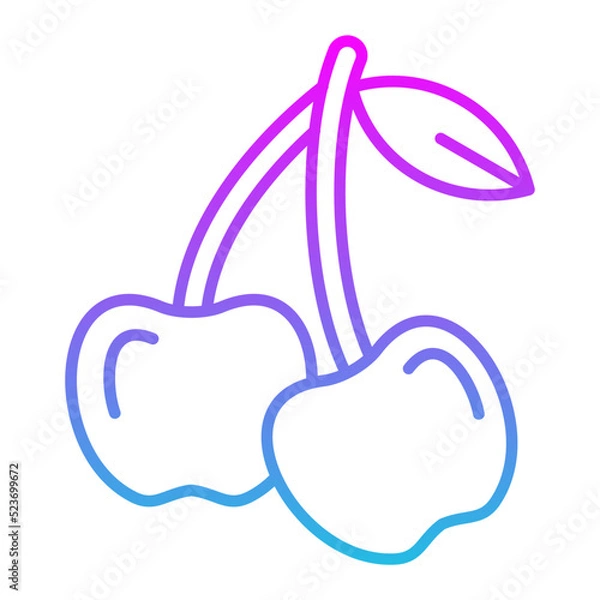 Fototapeta Cherry Line Gradient Icon