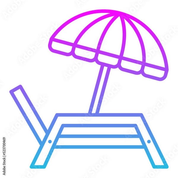 Fototapeta Lounger Line Gradient Icon
