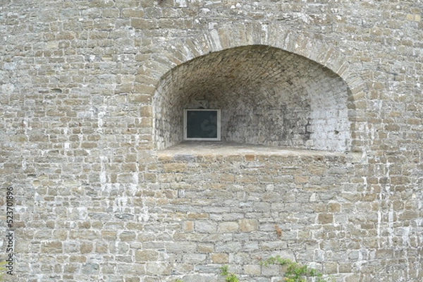 Obraz Cannon port with a window in it at an Artillery coastal fortress in Kent. 