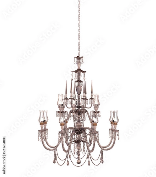 Obraz Retro chandelier  isolated on black background