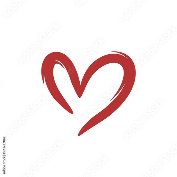 Fototapeta Heart Icon Vector. Love symbol. Valentine's Day symbol,Flat style for graphic and web design, logo. Black flat heart.
