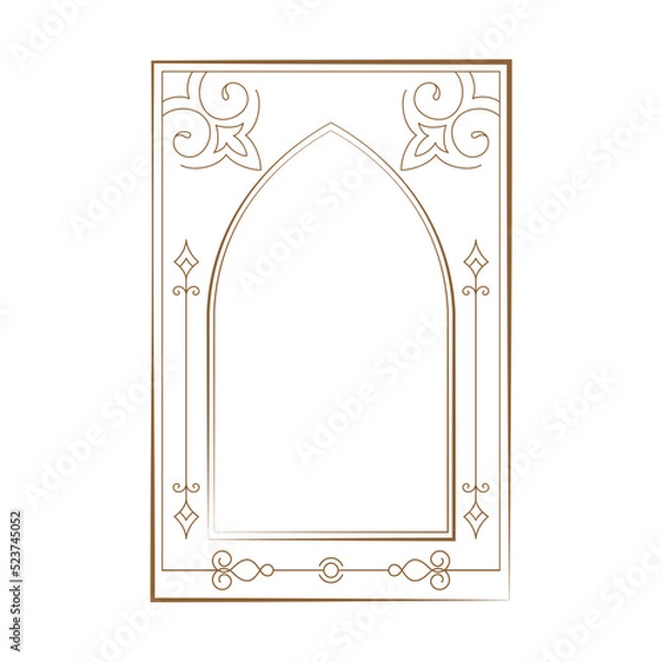 Fototapeta Arch vector Illustration. Window architecture Illustration. Jharokha Illustration. Line art arch Illustration. Arabian Illustration. Rajasthani jharokha vector.